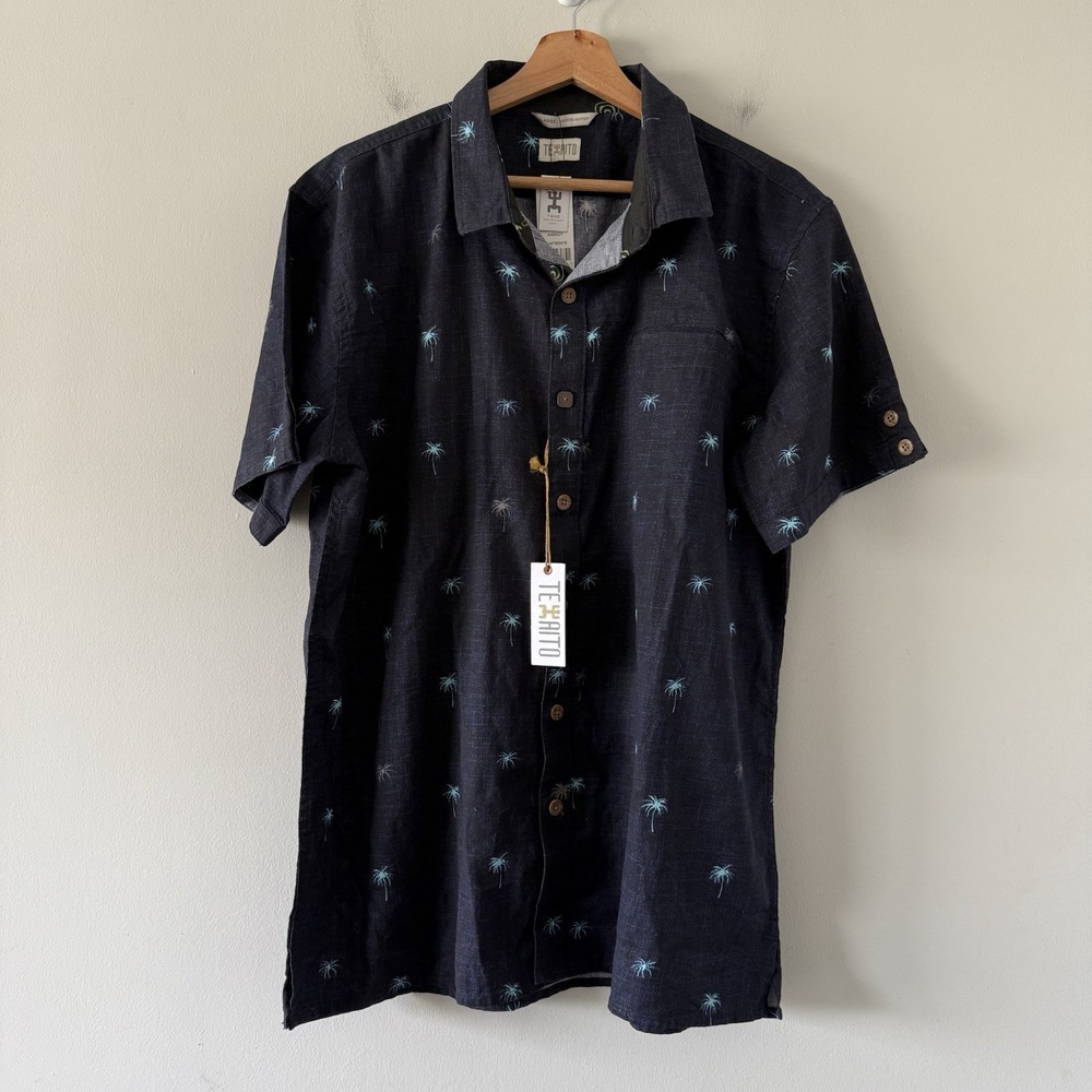 Te Aito Shirt Mens XL Cotton Short Sleeve Aloha Hawaiian Tribal Beach Resortwear